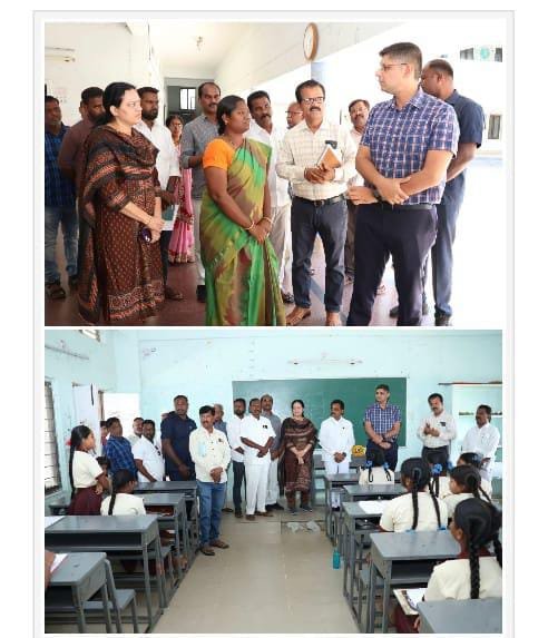 విద్యార్థినులతో మమేకమై ఆశయాలు తెలుసుకున్న కలెక్టర్